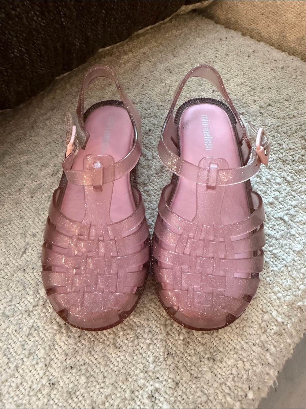 Mini Melissa Pink Glitter Jelly Sandals | Toddler Size 8  Worn Once